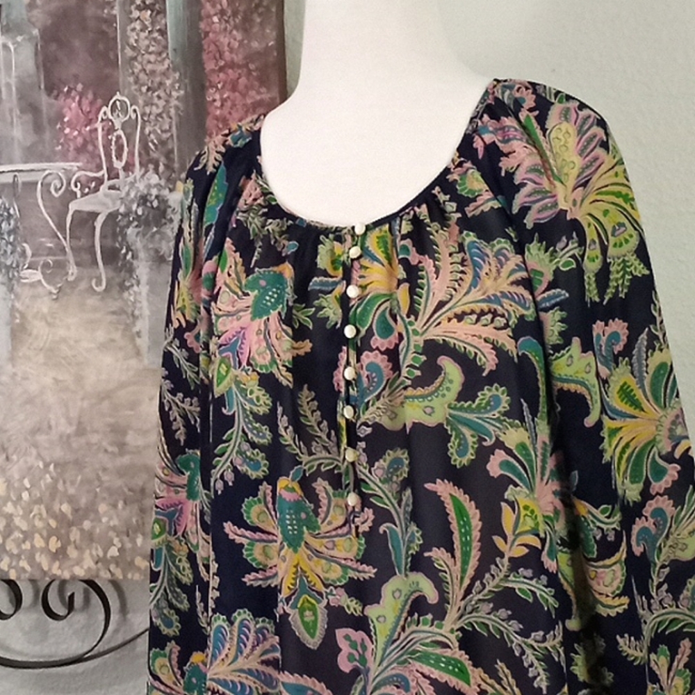 Chaps Long Sleeve Blouse